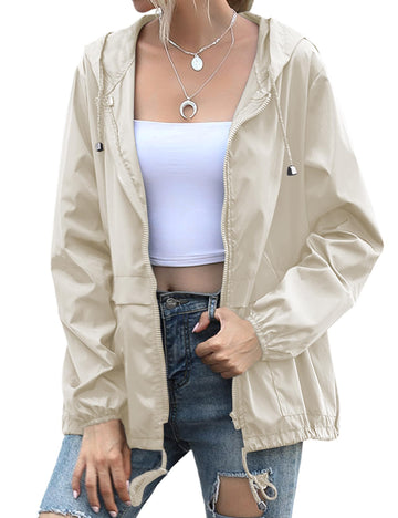 Women's Waterproof Windproof Adjustable Windbreaker