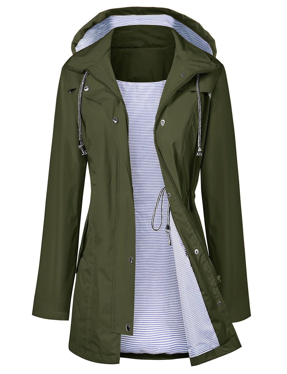 Women's Waterproof Long Hooded Travel Jacket