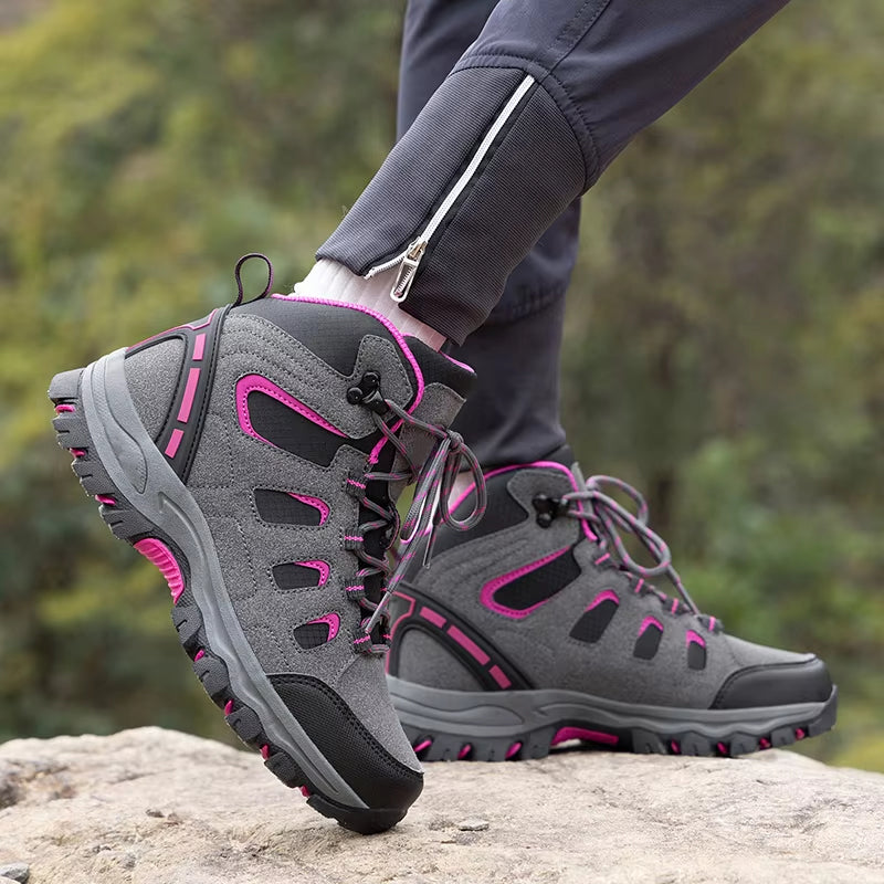 Waterproof Leather Boots for Women - Slip-Proof Hiking Footwear