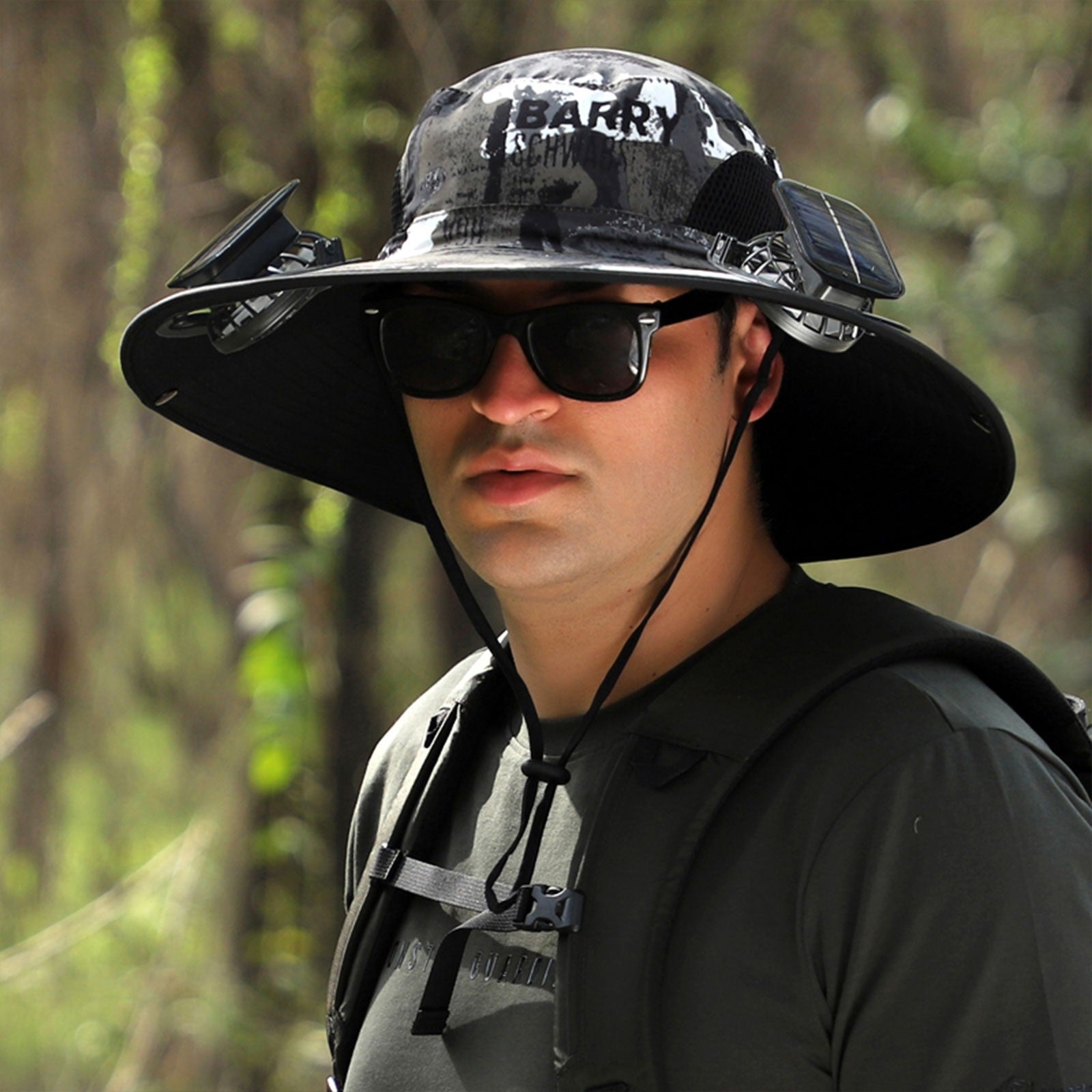 Men Sunshade Hat With USB Rechargeable Fan