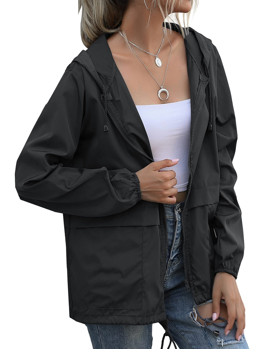Women's Waterproof Windproof Adjustable Windbreaker